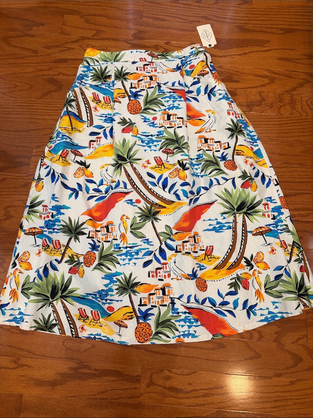 St. John's Bay  Skirt with Multicolor Tropical Print